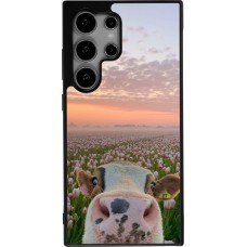 Samsung Galaxy S24 Ultra Case Hülle - Silikon schwarz Cow with tulips 2026