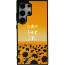 Samsung Galaxy S24 Ultra Case Hülle - Silikon schwarz Summer 2025 Enjoy your life