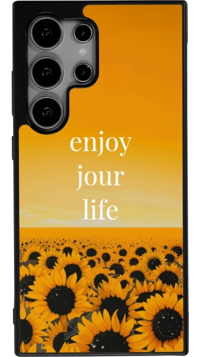 Samsung Galaxy S24 Ultra Case Hülle - Silikon schwarz Summer 2025 Enjoy your life