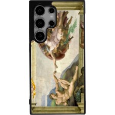 Coque Samsung Galaxy S24 Ultra - Silicone rigide noir Tableau art - La Création d’Adam - Michel-Ange