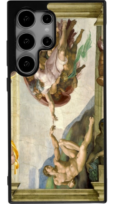 Coque Samsung Galaxy S24 Ultra - Silicone rigide noir Tableau art - La Création d’Adam - Michel-Ange