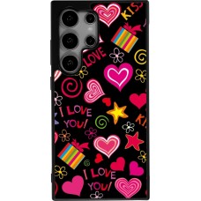 Samsung Galaxy S24 Ultra Case Hülle - Silikon schwarz Valentine 2023 love symbols