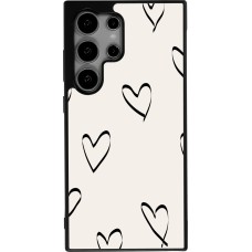 Samsung Galaxy S24 Ultra Case Hülle - Silikon schwarz Valentine 2023 minimalist hearts