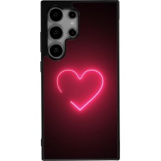 Samsung Galaxy S24 Ultra Case Hülle - Silikon schwarz Valentine 2023 single neon heart