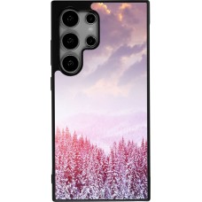Samsung Galaxy S24 Ultra Case Hülle - Silikon schwarz Winter 22 Pink Forest