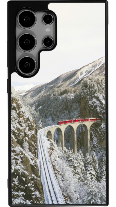 Samsung Galaxy S24 Ultra Case Hülle - Silikon schwarz Winter 25 Winter polar express