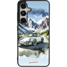 Samsung Galaxy S25 Case Hülle - Silikon schwarz Porsche 911 Berg Aquarell