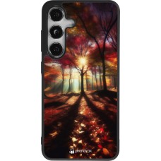 Samsung Galaxy S25 Case Hülle - Silikon schwarz Herbstlicher goldener Glanz