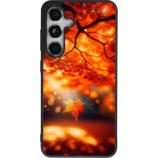 Samsung Galaxy S25 Case Hülle - Silikon schwarz Herbst Magisch Orange