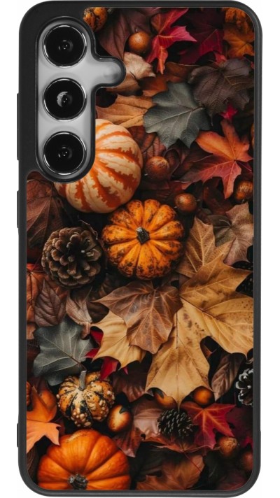 Samsung Galaxy S25 Case Hülle - Silikon schwarz Autumn 25 Pumpkin