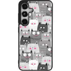 Samsung Galaxy S25 Case Hülle - Silikon schwarz Katzenschwärme