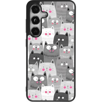 Samsung Galaxy S25 Case Hülle - Silikon schwarz Katzenschwärme
