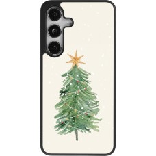 Samsung Galaxy S25 Case Hülle - Silikon schwarz Christmas 25 Sketch Tree