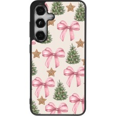 Samsung Galaxy S25 Case Hülle - Silikon schwarz Christmas 25 Vintage Ribbons