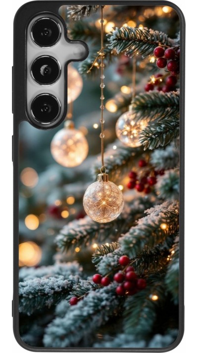 Samsung Galaxy S25 Case Hülle - Silikon schwarz Christmas 25 Xmas Decorated Tree