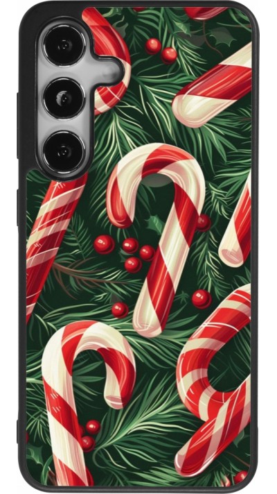 Samsung Galaxy S25 Case Hülle - Silikon schwarz Christmas 25 Xmas Stick