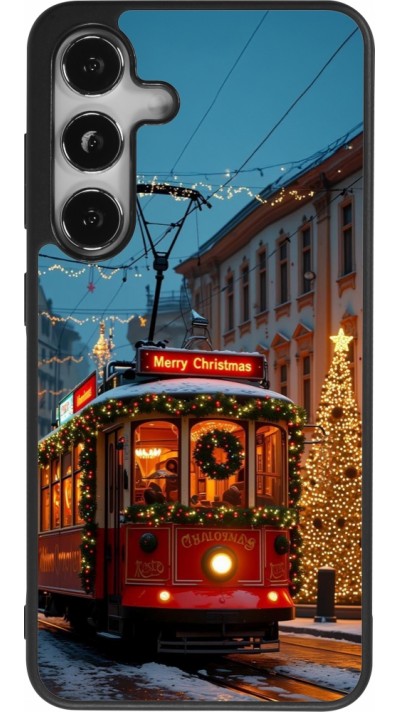 Samsung Galaxy S25 Case Hülle - Silikon schwarz Christmas 25 Xmas Train