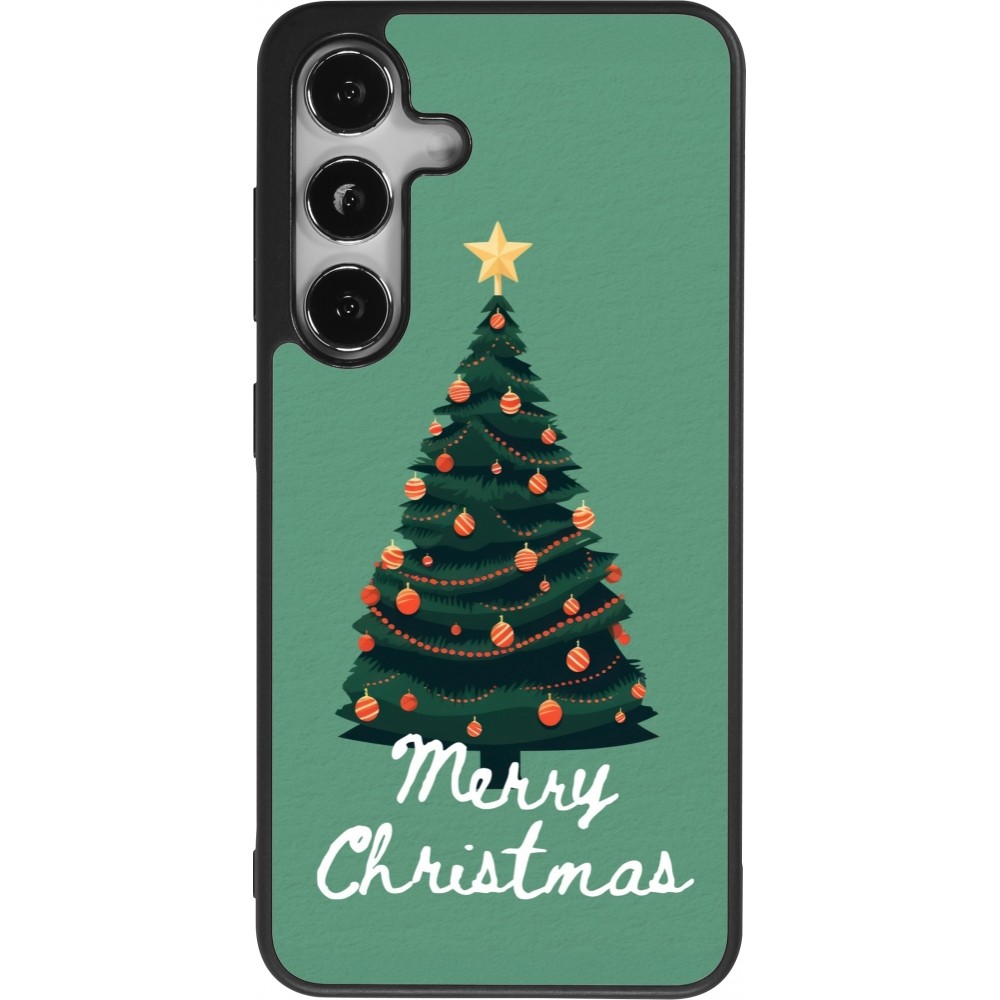 Samsung Galaxy S25 Case Hülle - Silikon schwarz Christmas 25 Xmas Tree