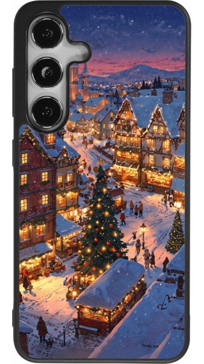 Samsung Galaxy S25 Case Hülle - Silikon schwarz Christmas 25 Xmas Village