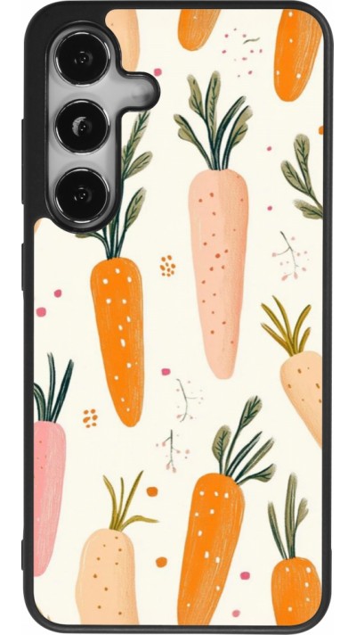 Samsung Galaxy S25 Case Hülle - Silikon schwarz Easter 2026 Illustration carrots