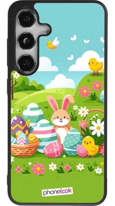 Samsung Galaxy S25 Case Hülle - Silikon schwarz Ostern 2025 Gruen