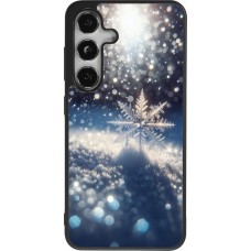 Samsung Galaxy S25 Case Hülle - Silikon schwarz Schneeflocke Solar Glanz