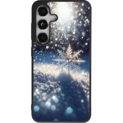 Samsung Galaxy S25 Case Hülle - Silikon schwarz Schneeflocke Solar Glanz