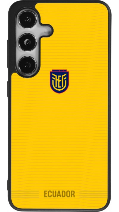 Coque Samsung Galaxy S25 - Silicone rigide noir Maillot de football E?quateur 2026 personnalisable
