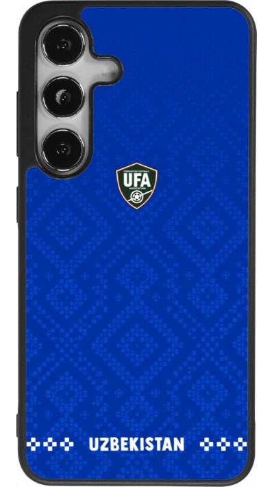 Coque Samsung Galaxy S25 - Silicone rigide noir Maillot de football Ouzbékistan 2026 personnalisable