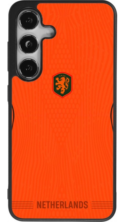 Samsung Galaxy S25 Case Hülle - Silikon schwarz Niederlande 2026 personalisierbares Fussballtrikot