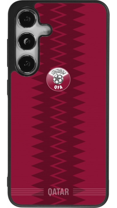 Samsung Galaxy S25 Case Hülle - Silikon schwarz Qatar 2026 personalisierbares Fussballtrikot