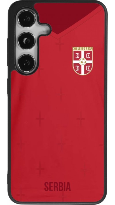 Samsung Galaxy S25 Case Hülle - Silikon schwarz Serbien 2022 personalisierbares Fussballtrikot