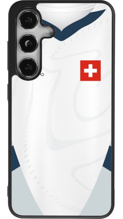 Samsung Galaxy S25 Case Hülle - Silikon schwarz Schweiz Away personalisierbares Fussballtrikot