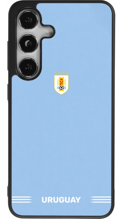 Samsung Galaxy S25 Case Hülle - Silikon schwarz Uruguay 2026 personalisierbares Fussballtrikot