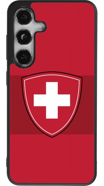 Samsung Galaxy S25 Case Hülle - Silikon schwarz Hockey World Championship Ecusson Suisse