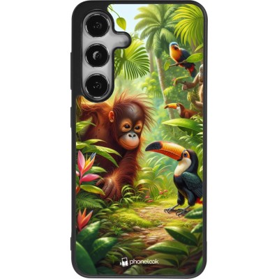 Samsung Galaxy S25 Case Hülle - Silikon schwarz Tropischer Dschungel Tayrona