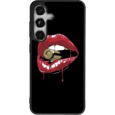 Samsung Galaxy S25 Case Hülle - Silikon schwarz Lips bullet