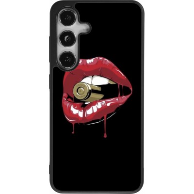 Samsung Galaxy S25 Case Hülle - Silikon schwarz Lips bullet