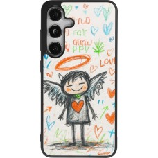 Samsung Galaxy S25 Case Hülle - Silikon schwarz Little Angel Sketch Love