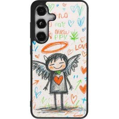 Samsung Galaxy S25 Case Hülle - Silikon schwarz Little Angel Sketch Love