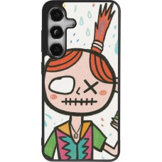 Samsung Galaxy S25 Case Hülle - Silikon schwarz Little Girl Sketch