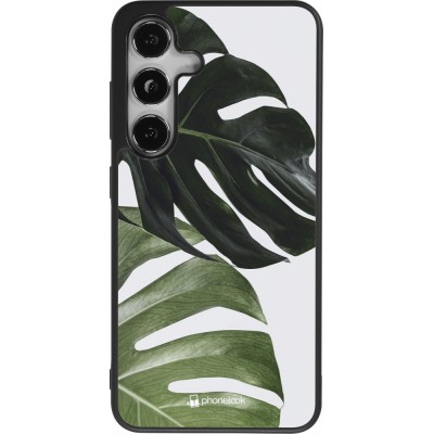 Samsung Galaxy S25 Case Hülle - Silikon schwarz Monstera Plant