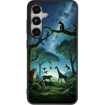 Samsung Galaxy S25 Case Hülle - Silikon schwarz Paradies der exotischen Tiere