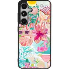 Samsung Galaxy S25 Case Hülle - Silikon schwarz Preppy Collage Aloha