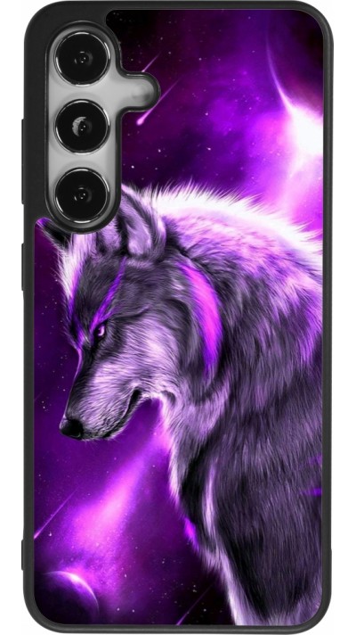 Samsung Galaxy S25 Case Hülle - Silikon schwarz Purple Sky Wolf