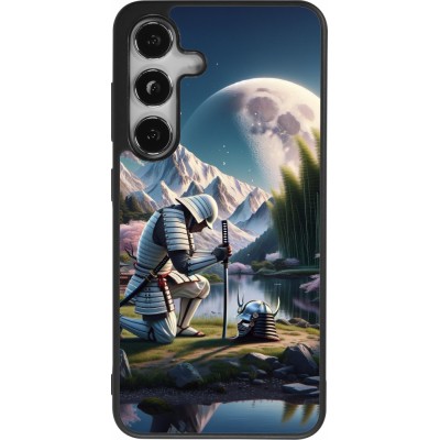 Samsung Galaxy S25 Case Hülle - Silikon schwarz Samurai Katana Mond
