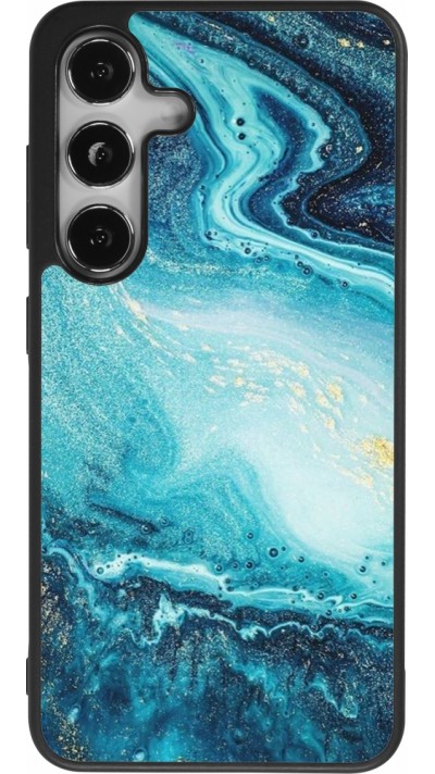 Samsung Galaxy S25 Case Hülle - Silikon schwarz Sea Foam Blue