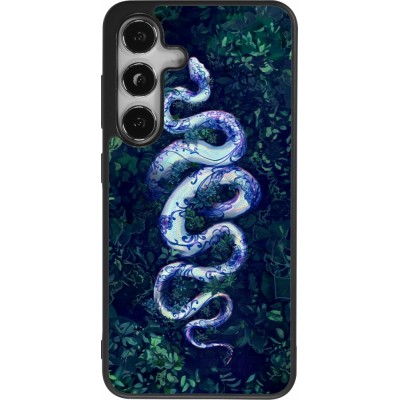 Samsung Galaxy S25 Case Hülle - Silikon schwarz Snake Blue Anaconda