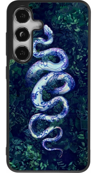 Samsung Galaxy S25 Case Hülle - Silikon schwarz Snake Blue Anaconda