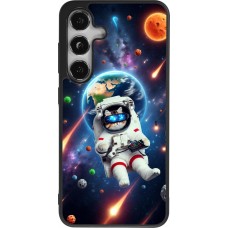 Samsung Galaxy S25 Case Hülle - Silikon schwarz VR SpaceCat Odyssee